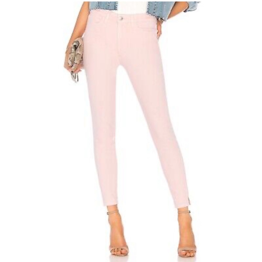 Joes jeans the Charlie high rise ankle skinny jeans in light pink